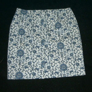Ralph Lauren Blue White Skirt 12   NWOT